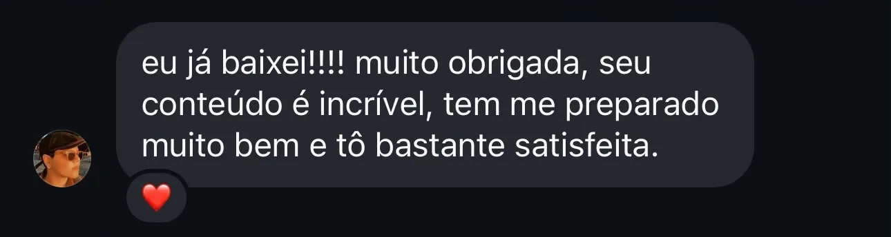 Aluna agradecendo pelo material recebido